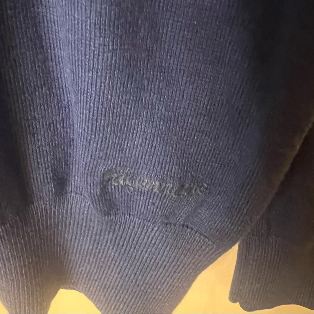 Façonnable Blue V-Neck Sweater Silk Cashmere Blend Men’s Medium